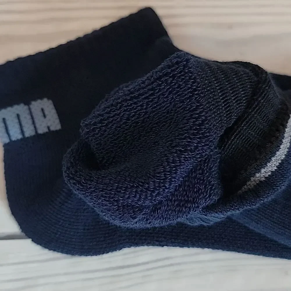 Puma Men's Athletic Socks NWOT - White, Blue, Light Blue Size One Size 6 Pairs
